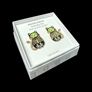 BaubleBar Scaredy Cat Stud Drop Earrings, Glow-in-the-Dark, New in Box